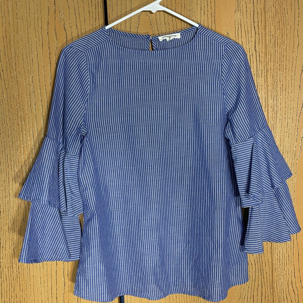 Beach Lounge Lunch Blue Blouse